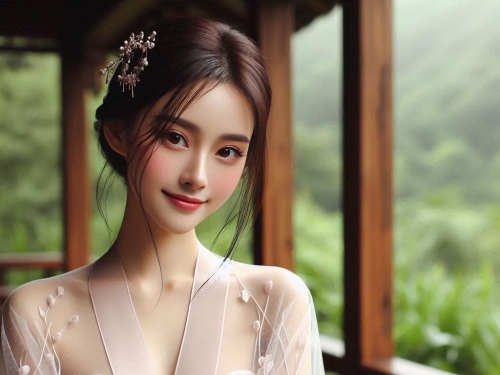 庭院巧遇妹子