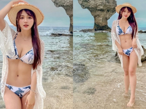 小琉球「白皙雪乳正妹」出沒！「莫葵 Vika」比基尼亮相勾走粉絲的心！