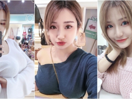 「巨乳櫃姐」好兇猛！豐滿上圍太沈重直接擺桌上！鏈子分「乳海」的畫面也好壯觀啊...