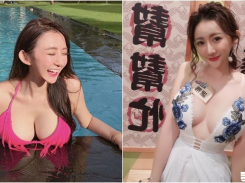好兇猛的「水上炸彈」！大眼正妹溫蒂，中路開開「渾圓巨奶」好搶眼！