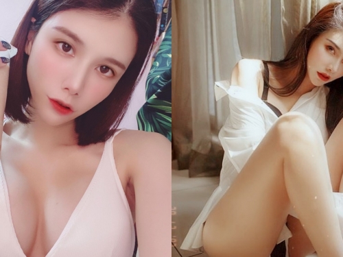 正妹主持人「菁菁Jillian」爆乳喝珍奶，豐滿美胸好有料，讓人也想喝一口！