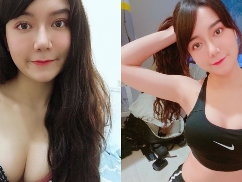 混血大眼正妹「毛咪」深溝好洶湧，自拍時的兇器太有殺傷力！