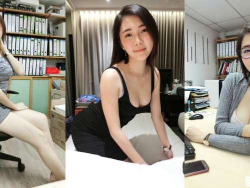 這樣上班誰受的了！爆乳OL「從辦公桌拍到床上」社群曬新照「份量十足」引人遐想～