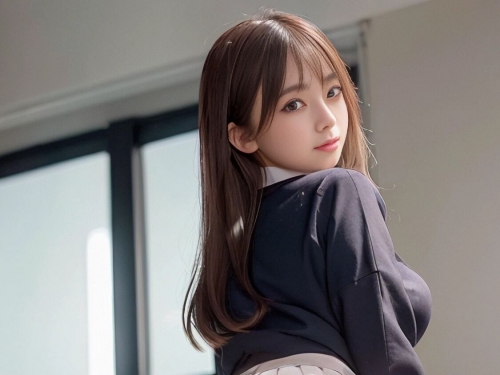 AI繪圖美女- 回眸背影