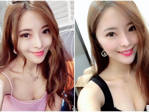 正妹低胸裝「展現雄厚實力」，自拍時「養眼酥胸」成焦點！