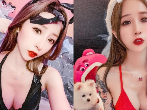 正妹「張筱密MiMi」貓女造型太誘人，「超深V美乳」實在好火辣！