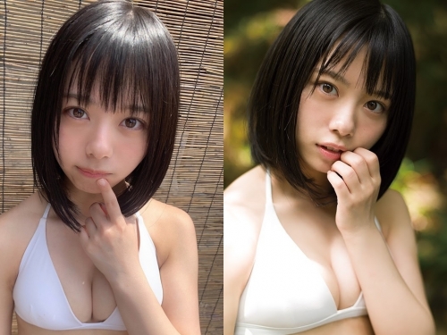 短髮小蘿莉「峰島こまき」比基尼解放白嫩雪乳　美乳視角「渾圓北半球」感覺沈甸甸