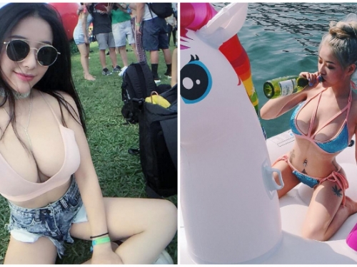 會不會也太大！「巨乳正妹」敞開胸襟，超渾圓爆乳曲線攻佔你的雙眼！