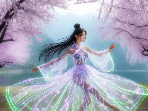 Transparent fluorescent Hanbok