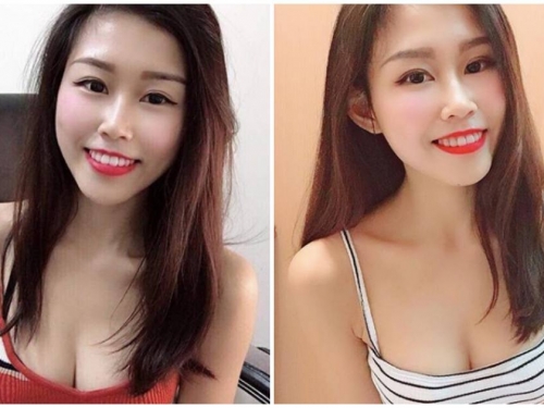 正妹穿低胸小背心「畫面好邪惡」，「傲人上圍」火辣到極點！