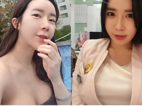 求掛號！美女護士自備一對「圓潤大奶」胸前鈕扣要爆出，側乳不斷從旁溢出