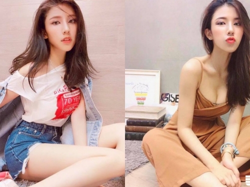 骨感正妹「白皙長腿」好銷魂，瘦歸瘦「低胸爆乳」還是事業線兇兇der！