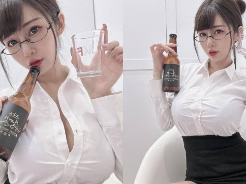 「巨乳上班族」下班喝酒放鬆！安希貼身OL裝「爆乳細腰」好犯規！