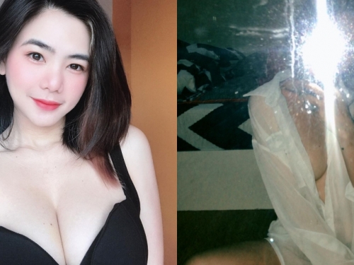 看似清純的「鄰家大姊姊」其實身材超有料！私下自拍「直接對奶」沒在客氣der！
