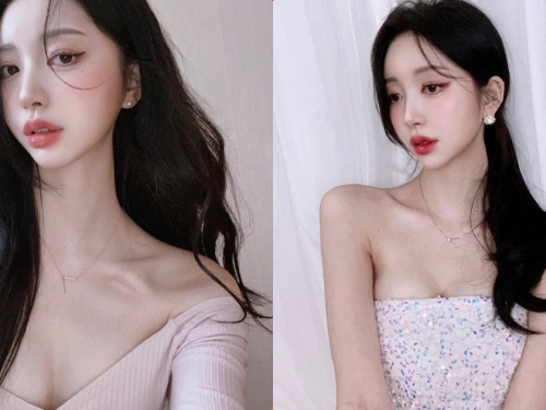 冷豔豐唇正妹「肩帶滑落好撩人」，「誘惑美乳」迷倒人心！