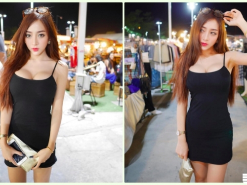 好猛！夜市驚見「白嫩大奶妹」E乳太胸了啦！超邪惡「害羞畫面」都快滑出來了…