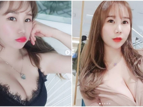 正妹享用美食前先「大膽自拍」，豪放放送「爆乳深溝福利」！