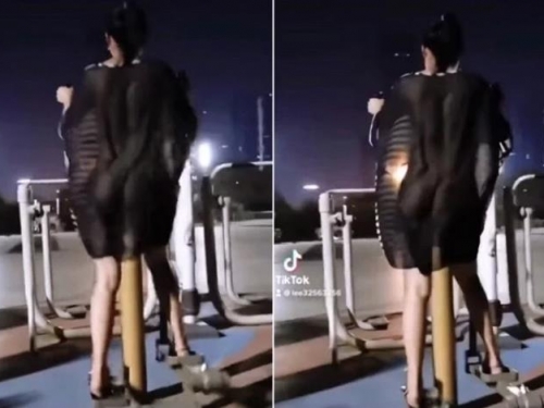 穿這樣比較涼！正妹公園運動不斷搖擺 網噴鼻血：根本沒穿