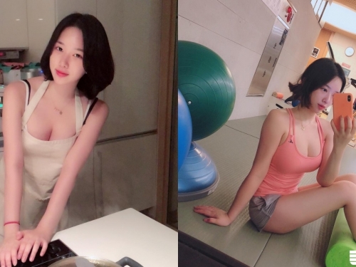 老公想先吃哪一個？韓國正妹「居家太清涼」，圍裙下波濤洶湧讓人食慾大增呀！