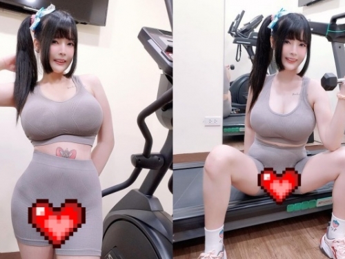 懂流量密碼！正妹 Yuki 健身房穿搭「形狀超明顯」腿開開讓網友看呆