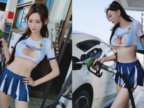 阿根廷正妹粉「長瀨昆妮」加油應援，「雙猛車燈」辣氣點燃加油站！