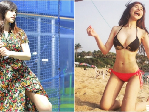 高衩洋裝「打棒球奶妹」！技術不及格但「露腿滿分」！仔細看還有超猛身材啊！