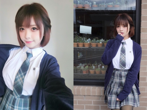 最強隱乳！激萌電眼學生妹「Borusushi」制服下隱藏超完美胸型　讓人充滿遐想啊