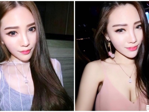超火辣深溝正妹！性感電眼超魅惑，緊身挖空衣真的太惹火！