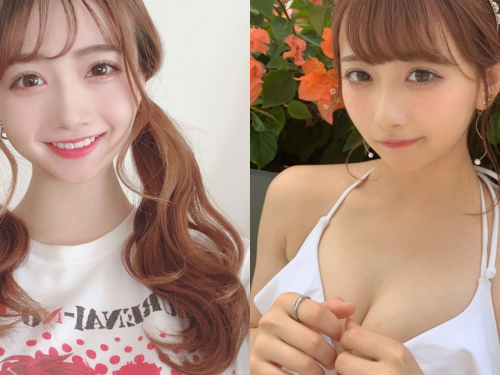 隱乳認證！21歳甜美櫻花妹「亀田真由」驚見性感深溝，粉絲：青春肉體真香
