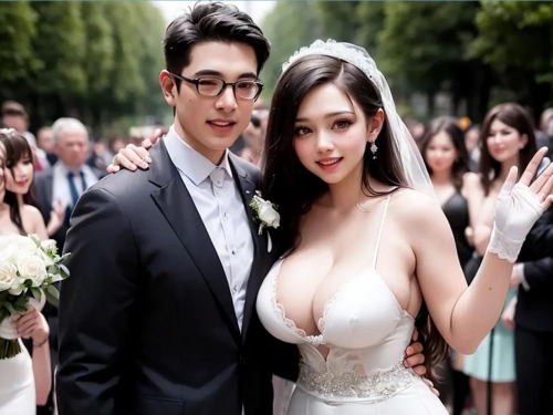 【網路收集系列】AI《 歐風豐乳美嬌娘的婚禮現場1 》【60P】