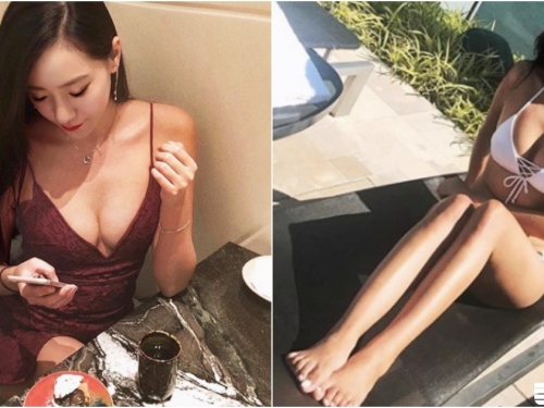 吃飯驚見「氣質洋裝爆乳妹」！低頭用餐「長輩打招呼」超火辣！
