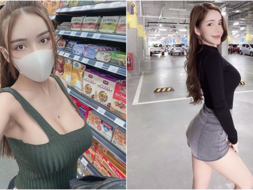 胸懷大痣！超市巧遇「超胸小姊姊」叫人視線難以轉移！美豔外型散發超強大電力