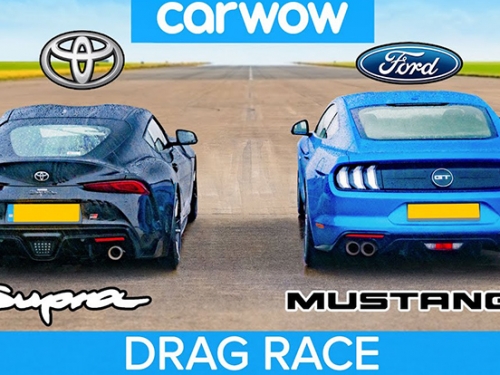 日美「牛馬」大戰！Toyota Supra v Ford Mustang V8 誰能在直線加速賽中勝出？