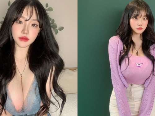 韓國網友公認「可愛萌妹」！超甜臉蛋配不科學「巨乳細腰」，光看就好有壓迫感