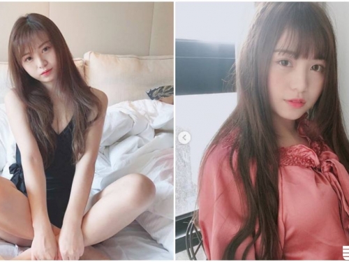 可愛虎牙正妹「白嫩美肌」好誘人，床上的性感坐姿讓人受不了...