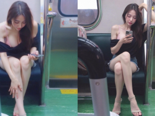 通勤遇見天菜正妹「sgyunyan」，「玉腿倒雪乳」還是個超派人物！