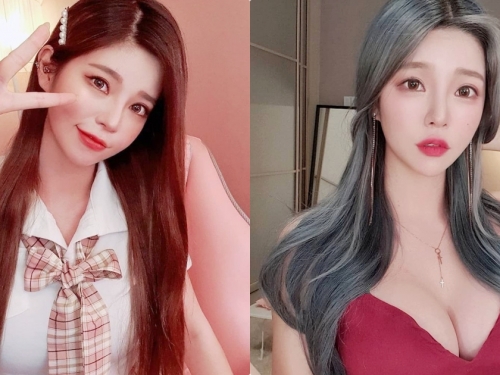 很Juicy的甜美制服妹子，穿上紅色禮服解放「超兇美乳」！