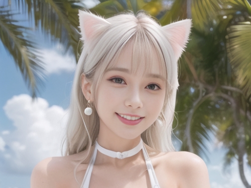 AI Generate Beauty ~ Cat Ear Swimsuit