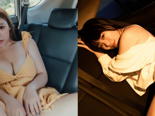 叭叭叭！車震太激烈擠到方向盤　豐滿乳量都被壓扁啦！