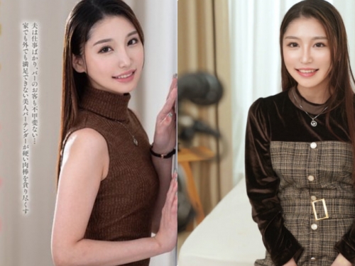 顏值超高的「調酒師美人妻」，喜歡在大樓出口偷與顧客打炮！