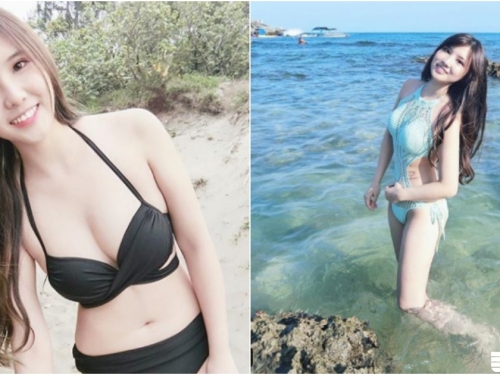 大馬女孩來台灣！「比基尼美胸」畫面太美好！在墾丁玩水也不忘辣一波！