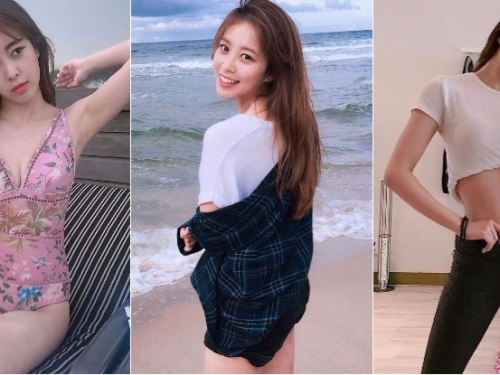 長腿正妹「爆乳」打羽球，挺雙峰「正面接招」戰況太激烈！太多球看得頭昏眼花