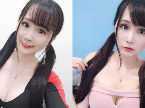 正妹主持「周依依」穿上粉嫩低胸服，「超白皙的性感曲線」好兇呀！