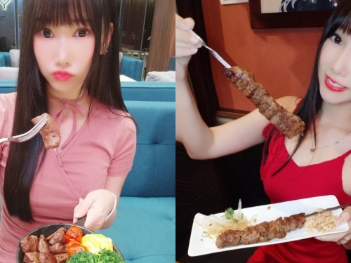 超甜男友視角讓人戀愛！「又又黃鈺文」吃肉肉補肉肉，小洋裝藏不住「營養身材」！