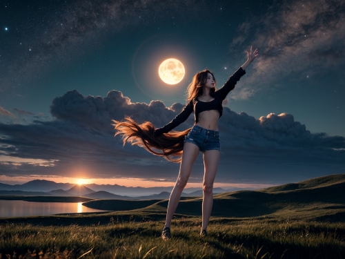 sunset woman