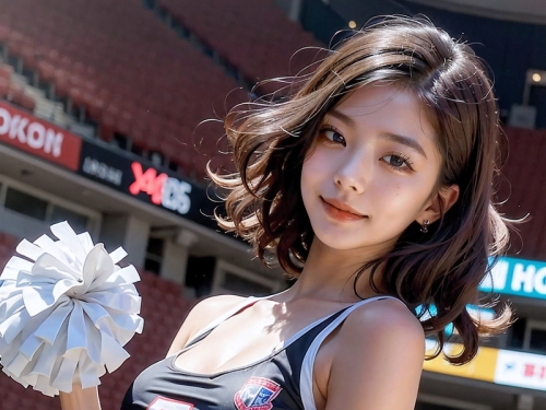 AI generation ~ AI OFUG-The girl is a cheerleader cosplayer (she dresses as a