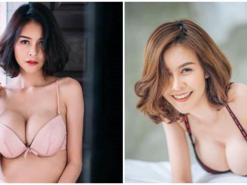 極限車頭燈！「600c.c的巨乳」太狂野，正妹胸前負擔太大就讓我幫妳撐著！