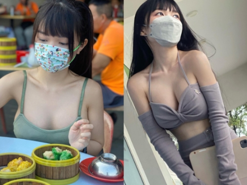 「幼齒系正妹」拿筷吃燒賣，桌邊「包子溢奶香」讓顧客更想吃
