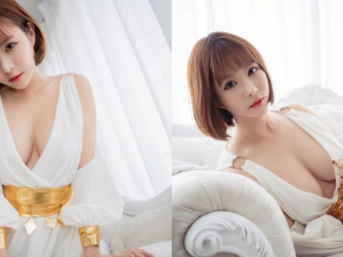眼神很毒！Ｆ級尤物「希維亞Sylvia」側躺掉出白皙嫩乳，強大奶力無限震撼雄性圈！