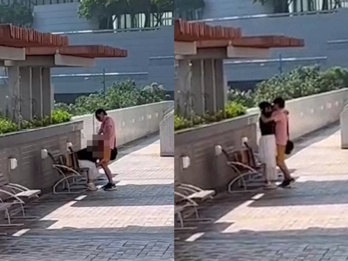 男女公園椅子上演「活春宮」 圍觀路人大喊：加油看這裡